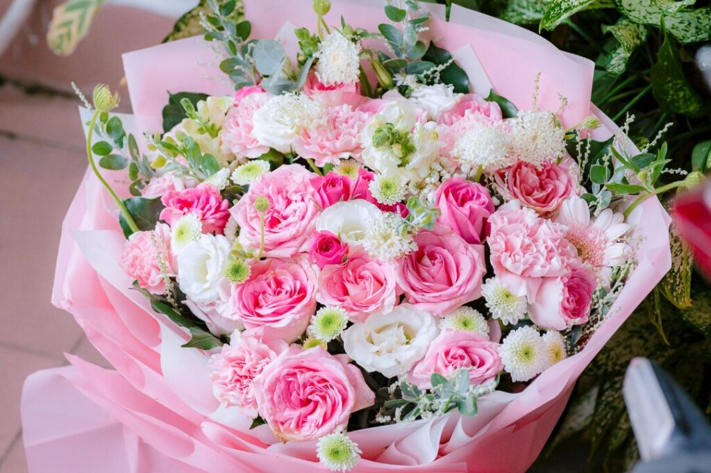 Vibrant Pink and White Flower Bouquet